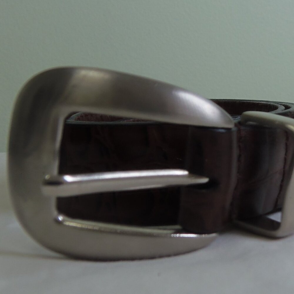 Vintage Stetson Belt Men’s 41 Rust Brown Alligator‎ Embossed Genuine Leather
